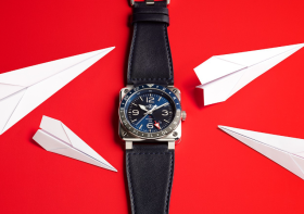 Bell & Ross柏萊士BR 03-93 GMT BLUE腕錶藍調的兩地時腕錶